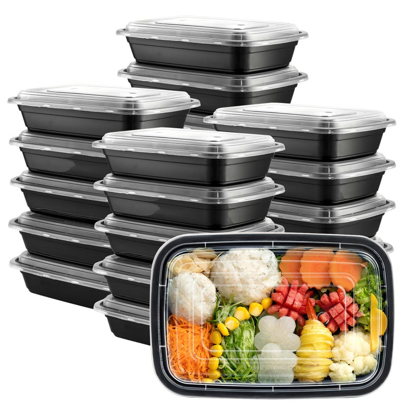 GUSTO [28 oz - 50 Count 1-Compartment Meal Prep Containers with Lids â€“ Reusable, Microwaveable, Dishwasher & Freezer Safe, BPA-Free Food Storage Boxes for Portion Control (Formerly Comfy Package) - Image 1